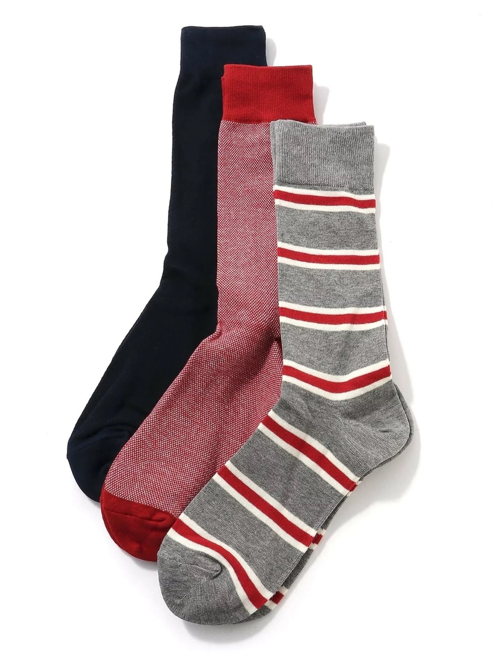 Banana Republic 3-Pack Crew Socks - Navy, Red, Gray (NWT)